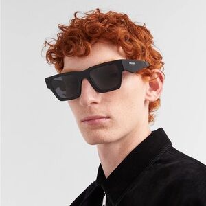 NEW PRADA PR A06S 16K08Z UNISEX SUNGLASSES SPR  A06 16K08Z BLACK PRADA PRA06S